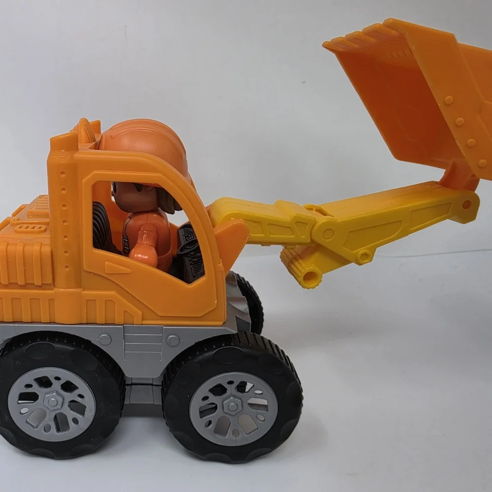 Plastic Backhoe Tractor Construction Orange Worker